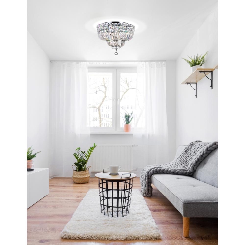 Stefania 8 Light Bowl Flush Mount With Chrome Finish