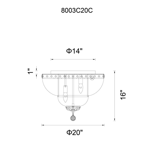 Stefania 8 Light Bowl Flush Mount With Chrome Finish