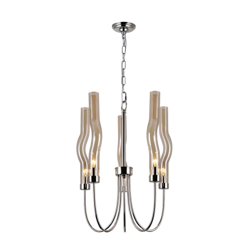 Meduse 5 Light Chandelier With Polished Nickel Finish