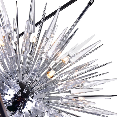 Starburst 20 Light Chandelier With Chrome & Black Finish