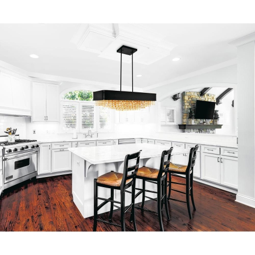 Medina 10 Light Drum Shade Chandelier With Black Finish