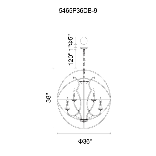 Campechia 9 Light Up Chandelier With Brown Finish