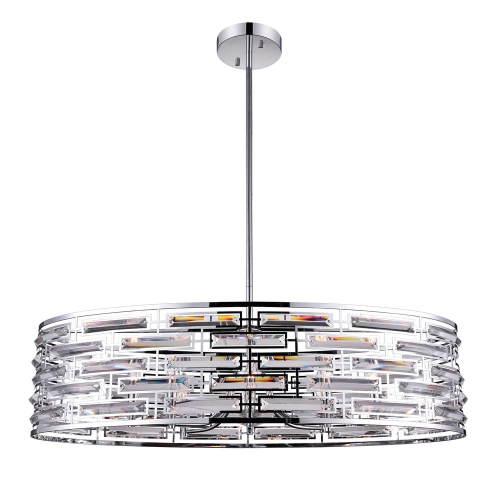 CWI LIGHTING CANADA  Petia 8 Light Drum Shade Island Light With Chrome Finish