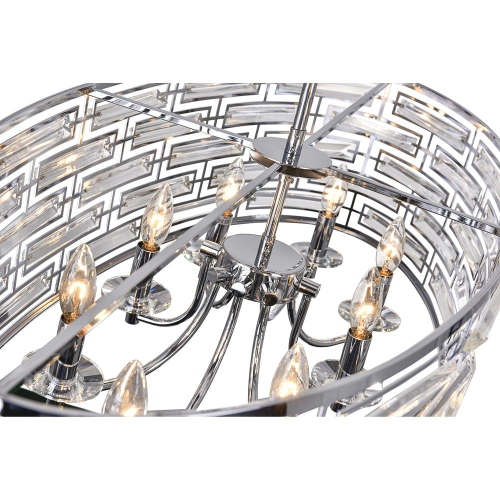 Petia 8 Light Drum Shade Island Light With Chrome Finish