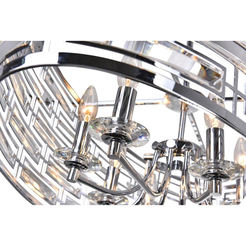 Petia 8 Light Drum Shade Island Light With Chrome Finish