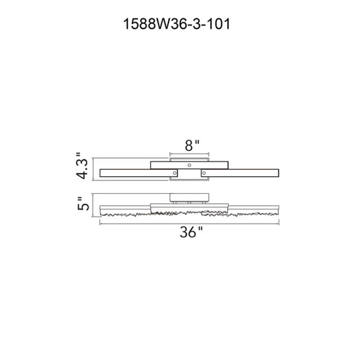 Lampe de salle de bain LED intégrée de Stagger, noir