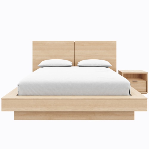 Image 1 of 1.. Dahlia 3 Piece Bedroom Set With Headboard, Slatted Bedframe, 1 Nightstand