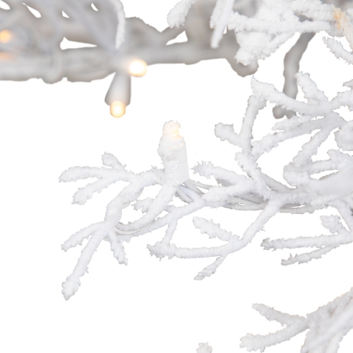 Pre-Lit Flocked Twig Artificial Christmas Tree - 7.5' - Warm White LED