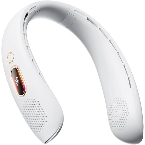 Ventilateur portatif pour le cou avec écran LED, 3 vitesses, batterie rechargeable 4000&nbsp;mAh, faible bruit, refroidissement mains libres pour le