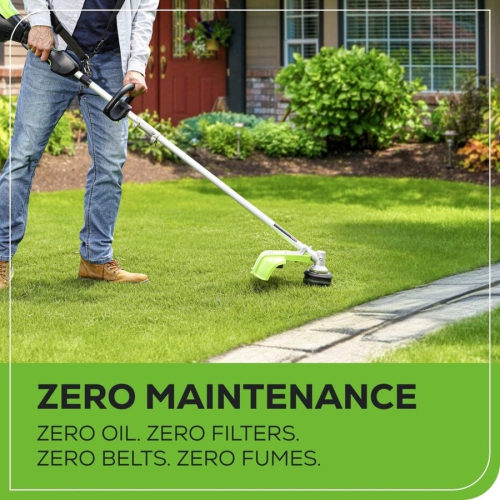 Greenworks 80V 16” Top Mount Attachment Capable Brushless String Trimmer, 2.5Ah Battery and Charger Included