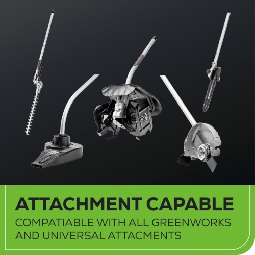 Greenworks 80V 16” Top Mount Attachment Capable Brushless String Trimmer, 2.5Ah Battery and Charger Included