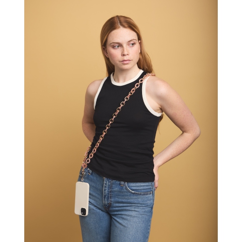 Artikl Acrylic Chain Crossbody Phone Strap - Pink & Gold