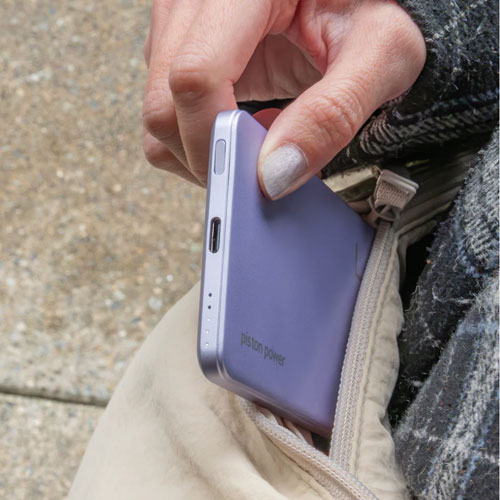 Chargeur portable USB-C de 5000 mAh Piston Power de LOGiiX - Lavande
