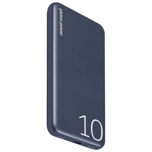 Chargeur portable USB-C de 10000 mAh Piston Power de LOGiiX - Bleu minuit