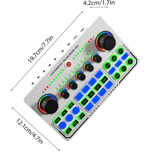 Sound Card for Live Streaming,Audio Mixer,Live Sound Card Equipment for Live Singing Dedicated to Mobile Phones and Computers Universal OTG Digital