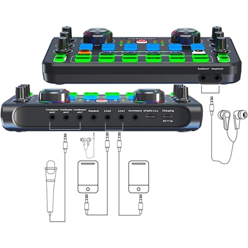 DJ Audio Mixer X60 Sound Card English Version Professional Sound Cards Audio Mixer For Broadcast KTV Singing Live Sound Mixers