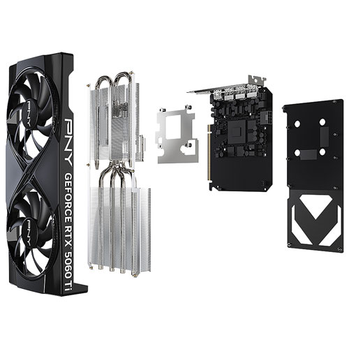 Carte graphique GeForce RTX5060 Ti OC à deux ventilateurs GDDR7 de 16 Go de PNY