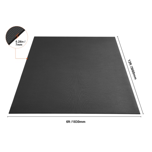 VEVOR 12x6ft Exercise Mat, Non Slip High Density Premium Yoga Mat, Exercise Yoga Mat for Men Women, Fitness & Exercise Mat with Bag & Carry Strap,