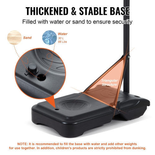 VEVOR 5-7 ft Basketball Hoop, Adjustable Height Portable Backboard System, 28 inch Basketball Hoop & Goal, Kids & Adults Basketball Set with Wheels,