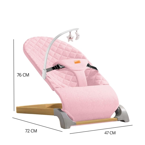 Greenwalnut Ergonomic Quilted Baby Bouncer & Rocker with Removable Toy Bar, Adjustable Safety Harness , Baby Bouncinette