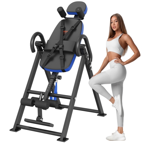 VEVOR Inversion Table, 300 lbs Capacity Heavy Duty Inversion Table, Decompression Back Stretcher Machine, Strength Training Equipment with Headrest,