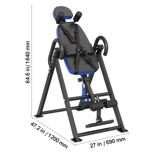 VEVOR Inversion Table, 300 lbs Capacity Heavy Duty Inversion Table, Decompression Back Stretcher Machine, Strength Training Equipment with Headrest,