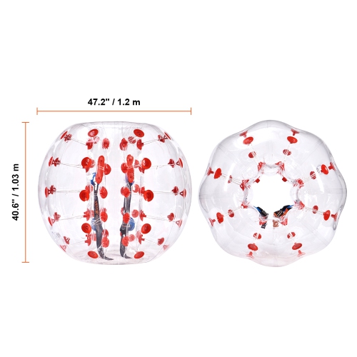 VEVOR 1-Pack Inflatable Bumper Ball , 4FT/1.2M Body Sumo Zorb Balls for Teen & Adult, 0.8mm Thick PVC Human Hamster Bubble Balls for Outdoor Team