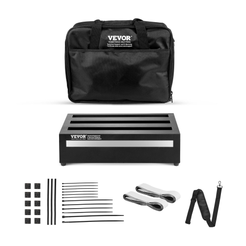 VEVOR 14'' x 11'' Guitar Pedal Board, Aluminum Alloy 1.7 lbs Super Light Guitar Effects PedalBoard with Carry Bag High Quality Velcro Fixed Strap,