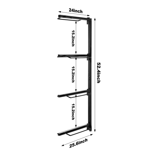 VEVOR 24 x 7 x 52 in Wall Mount Saddle Rack, Four Tiers Horse Saddle Storage Rack, Heavy Duty Equestrian Western and English Saddle Stand, Horse