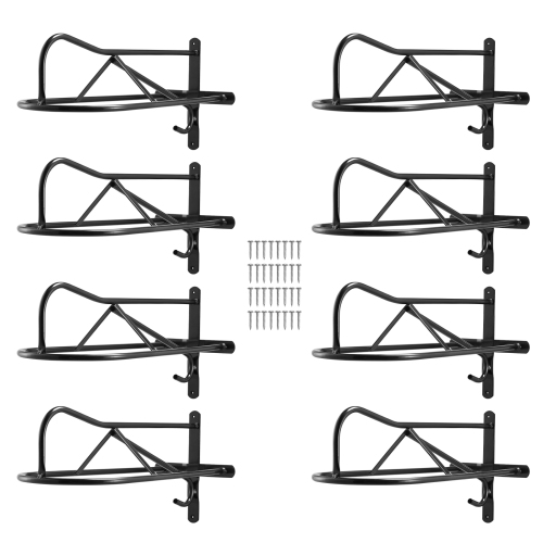 Image 1 of 9.. VEVOR 27.3 x 16.3 x 12.5 in Wall Mount Saddle Rack, 8 Packs Horse Saddle Rack with Pad Bar, Portable Saddle Stand for English & Western Saddle, Horse
