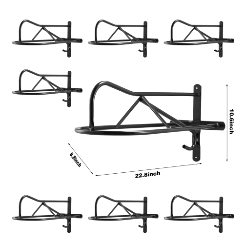 Support mural pour selle VEVOR de 27,3 x 16,3 x 12,5 po, 8 paquets de selles pour chevaux avec barre, support portatif pour selle anglais et