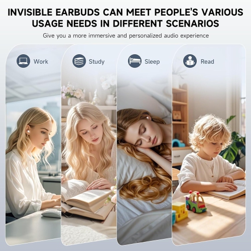 Mini Wireless Bluetooth Headphones,Invisible In-Ear Sleeping Earbuds,Mini Sleep Earphones for Side Sleepers