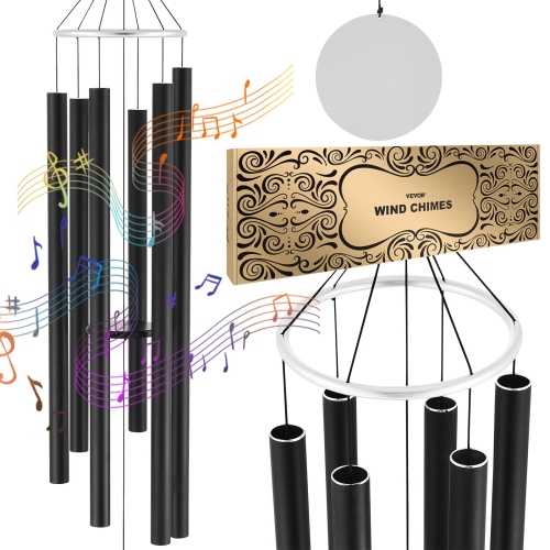 Image 1 of 9.. VEVOR 66 in Wind Chimes for Outside, Deep Tone Wind Chimes with 6 Tubes, Unique Large Memorial Wind Chimes for Anniversary, Amazing Outdoor Decor for