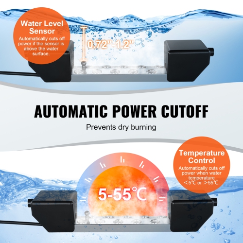 VEVOR 10 Head Ultrasonic Mist Maker , 7000mL/H Ultrasonic Fogger, Mist Maker with 280W IP67 Waterproof Power Supply, Buoy, Replacement Discs, for