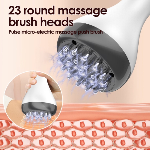 Electric Meridian Massage Brush,Home Use Abdominal Massager Scraping Device for Shoulder & Neck,Vibration Red Light Massager for Full Body