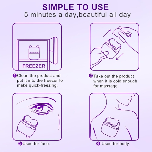 Ice Roller for Face and Eyes,Multi-Functional Facial Skin Care Tools with 2 in 1 Face Roller,Massager Roller Tools,Self Care Gifts for Men Women