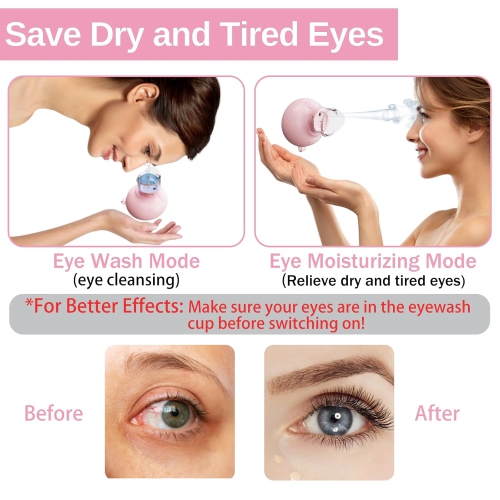 Nano Eye Mist Sprayer & Eye Wash Kit,Portable Eye Mister for Eyelid Relief Dry Eyes,Rechargeable Eye Steamer for Home Office Travel,Eye Drops Tool