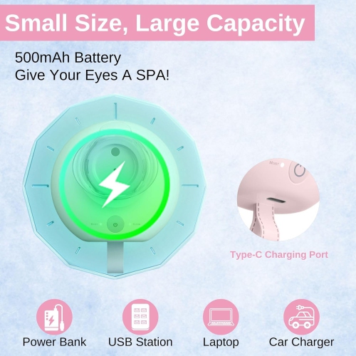 Nano Eye Mist Sprayer & Eye Wash Kit,Portable Eye Mister for Eyelid Relief Dry Eyes,Rechargeable Eye Steamer for Home Office Travel,Eye Drops Tool