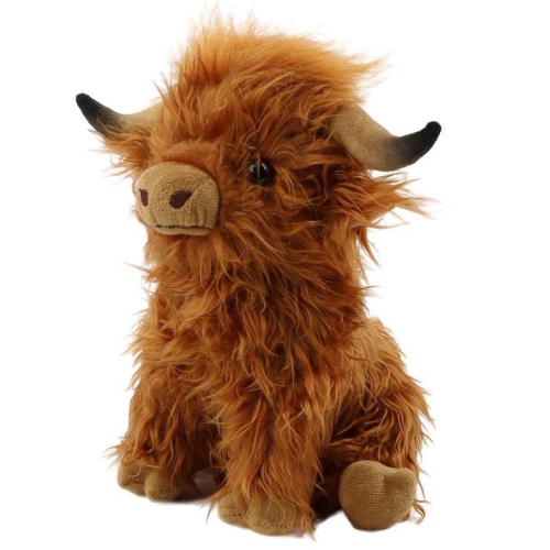 Scottish Highland Cow Plush Toy, Cute Long-Haired Cow Doll, Birthday Gift for Boys and Girls