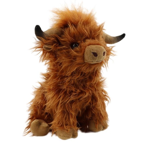 Scottish Highland Cow Plush Toy, Cute Long-Haired Cow Doll, Birthday Gift for Boys and Girls