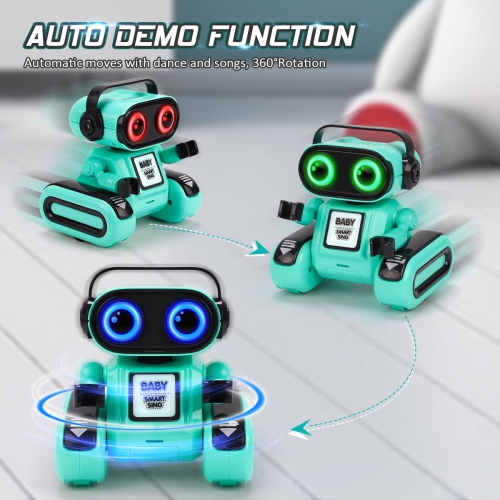 Jouets robots télécommandés pour garçons et filles, robot intelligent rechargeable avec lumière LED, chant et danse, fonction d'enregistrement