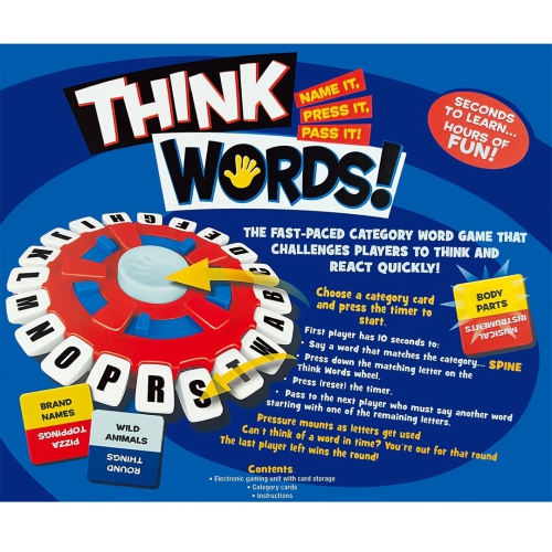 Jeu Think Words, jeu familial, jouets pour garçons, filles et adultes
