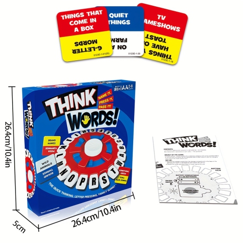 Jeu Think Words, jeu familial, jouets pour garçons, filles et adultes