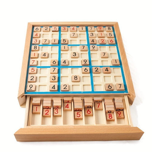 Wooden Sudoku Nine-Square Game Chess, Primary School Students Logical Thinking Puzzle Board Game Toy Chess