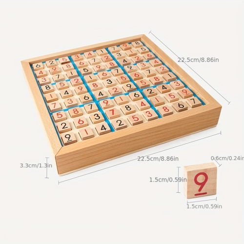 Wooden Sudoku Nine-Square Game Chess, Primary School Students Logical Thinking Puzzle Board Game Toy Chess