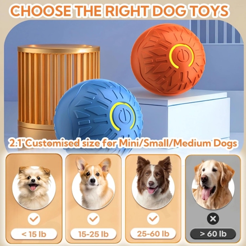 Interactive Dog Toys Dog Balls,Durable Motion Activated Automatic Rolling Ball Toys for Small Medium Dogs(2PCS)