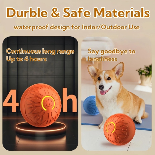Interactive Dog Toys Dog Balls,Durable Motion Activated Automatic Rolling Ball Toys for Small Medium Dogs(2PCS)