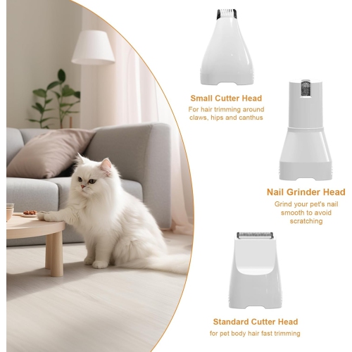 4-in-1 Dog Grooming Kit,Rechargeable Dog Hair Clipper with LED Display,Low Noise Electric Dog Paw Trimmer & Nail Grinder,Cordless Pet Shaver for Cats