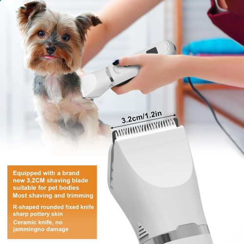 4-in-1 Dog Grooming Kit,Rechargeable Dog Hair Clipper with LED Display,Low Noise Electric Dog Paw Trimmer & Nail Grinder,Cordless Pet Shaver for Cats
