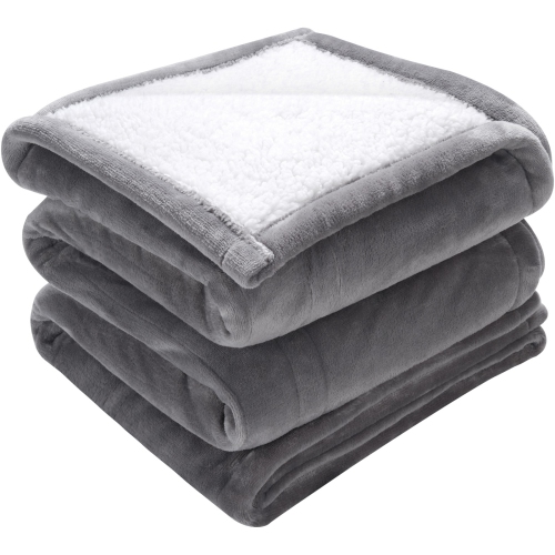 VEVOR 50" x 60" Heated Blanket Electric Throw, Soft Flannel & Sherpa Heating Blanket with 3 Hours Timer Auto-off, 5 Heating Levels for Sofa, ETL &